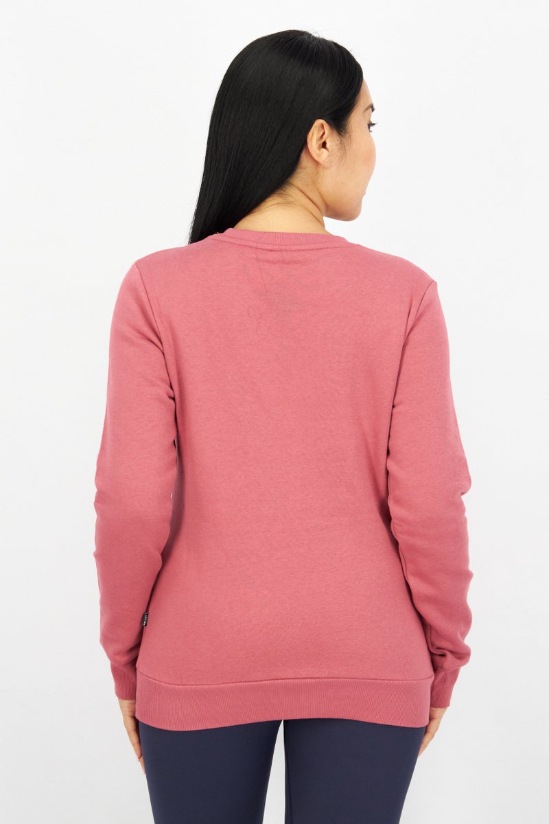 PUMA ملابس رياضية نسائية بأكمام طويلة للياقة البدنية، فليس، أحمر باهت - Image 3