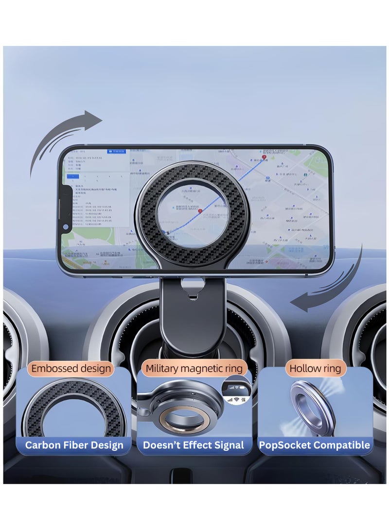 SYOSI Car Mount Magnetic Phone Holder for Car, 360° Rotation Magnetic Phone Holder, for Car Dashboard, Strong Magnets Car Phone Holder Mount for iPhone 15 14 13 12 Pro Max Plus, Samsung, All Cellphone - Image 3