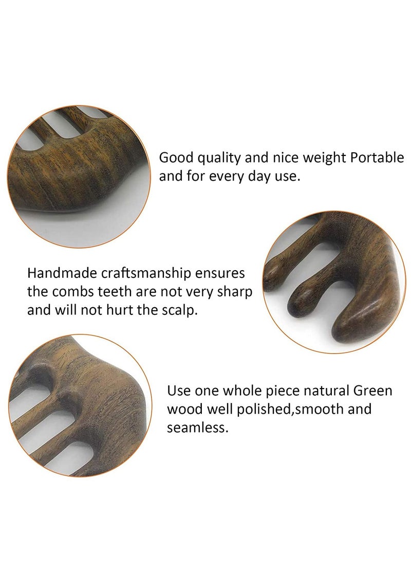 BONITO Head Scalp Comb, Natural Wood Wide Tooth Hair Comb, No Static Head Scalp Massage Sandalwood Hair Pick Wooden Comb for Men and Women Hair Pick  - Image 5