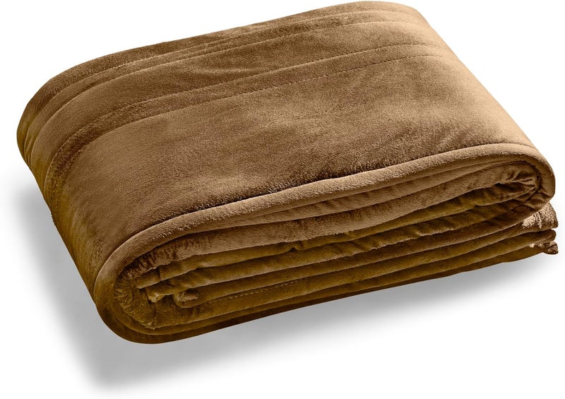 Sunbeam Royal Mink Sherpa Honey Heated Personal Throw Blanket Cozy-Warm Adjustable Heat Settings - Image 2