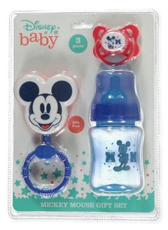Cudlie Disney Baby Boy Mickey Mouse Bottle Rattle & Pacifer Set  - Image 1