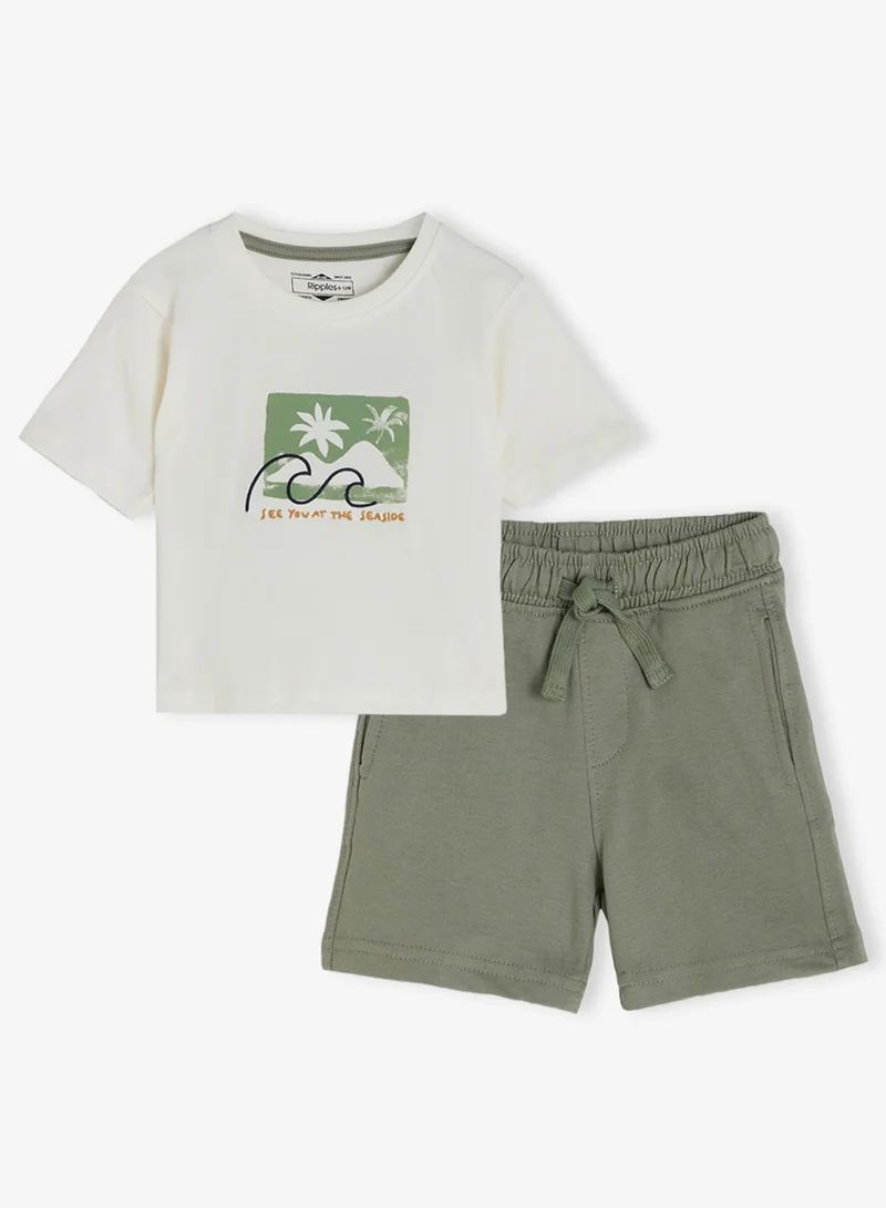 Ripples Boys Drop Shoulder Tee & Shorts Set