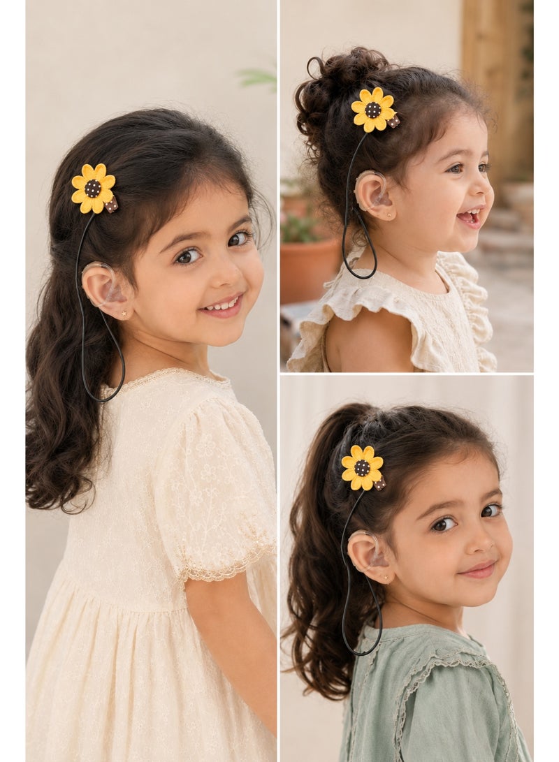 Tingoton BTE Hearing Aid Accessory Anti-Loss Strap with Children's Flower Hair Clip, Single-Sided Protective Lanyard Attachable to Hair - Image 3