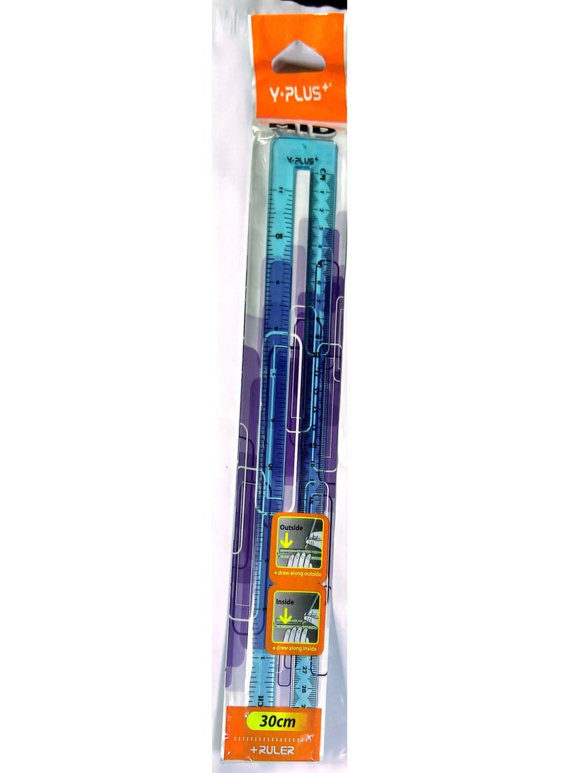 Y Plus Mid Ruler 30 Cm Assorted Colors