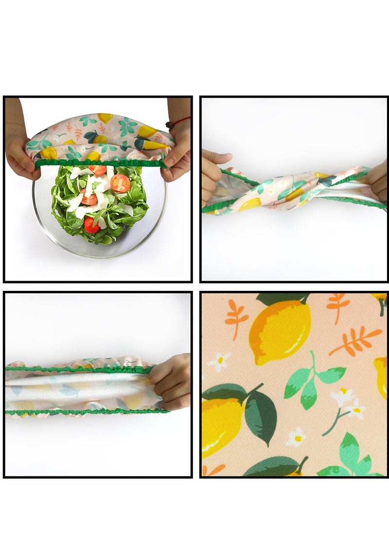Generic 3-Piece Elastic Bowl Cover Set Cotton Bowl Covers Washable Reusable Food Storage Covers Cloth Bowl Lid Suitable for Food Fruit Bread Residue  - Image 3