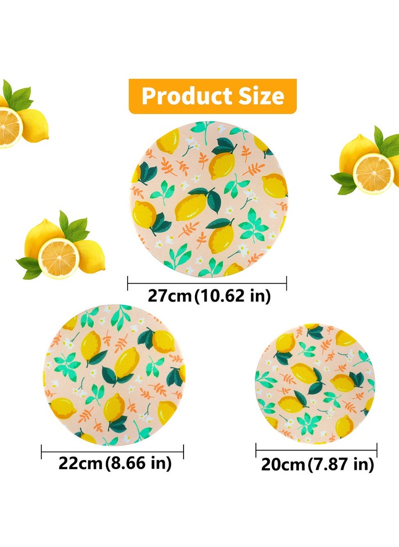 Generic 3-Piece Elastic Bowl Cover Set Cotton Bowl Covers Washable Reusable Food Storage Covers Cloth Bowl Lid Suitable for Food Fruit Bread Residue  - Image 5
