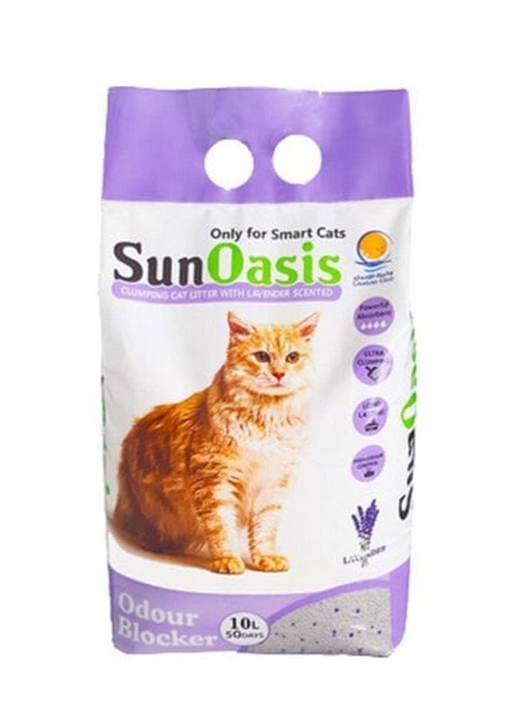 Lavender Clumping Cat Litter 10L – Calcium Bentonite Cat Litter with Fast Clumping, Odor Control & Easy Scoop Cleaning - Image 1