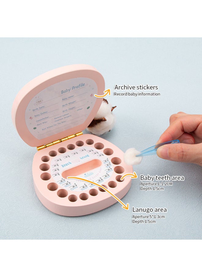 Generic Baby And Young Children Early Education Primary Teeth Memorial Gift Box Baby Boys And Girls Teeth Collection Fetal Hair Preservation Wooden Toy-Color:Beibei-Blue  - Image 5