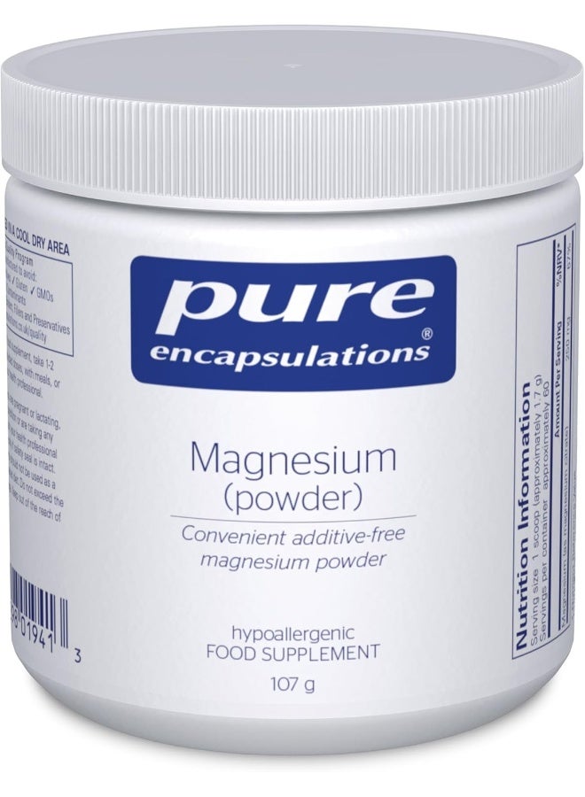 Pure Encapsulations - Magnesium (Powder) 250mg - Bioavailable Magnesium Citrate Supplement - 107 Grams - Image 1