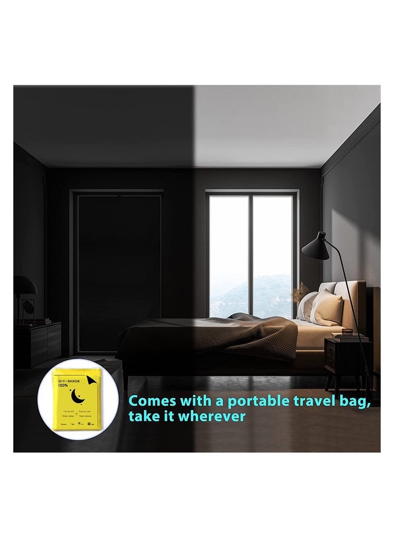 NOOM Portable Blackout Curtains With Self Adhesive Tape For Bedroom Living Room Bathroom And Attic Blackout Curtains Width 145 cm Length 100 cm - Image 4