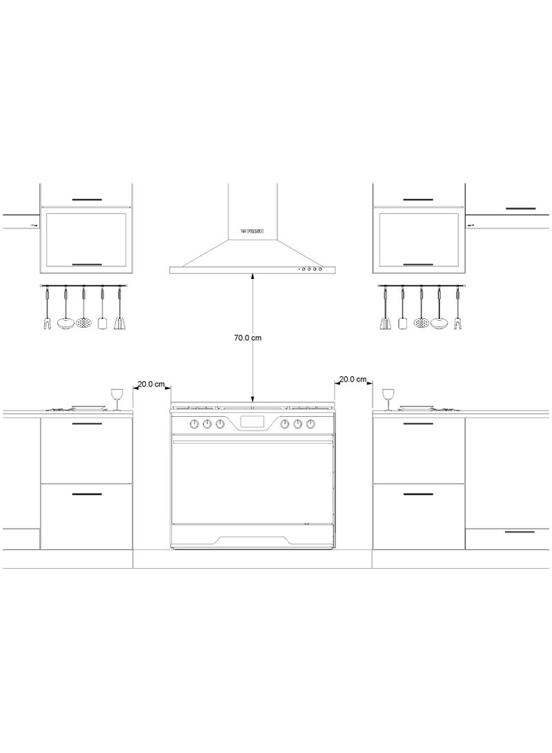 Fresh built-in hood - 60 cm, classic stainless steel - Image 2
