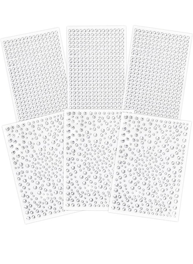 Clear Rhinestone Stickers, 2100 Sheets Self-Adhesive Rhinestone Face, Sparkling Jewelry Stickers, Crystal Gem Stickers For Crafts, Makeup, Face, Hair, Various Sizes... - Image 1