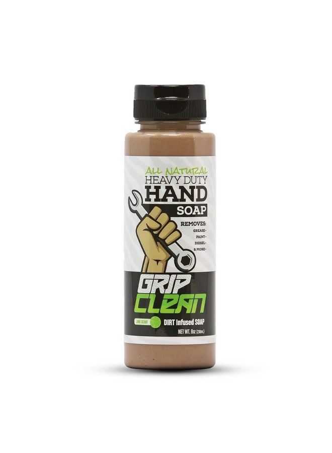 Grip Clean Degreaser Hand Cleaner For Auto Mechanics Dirtinfused Liquid Hand Soap Absorbs Grease, Oil, & Odors. Natural Heavy Duty Pumice Soap With Moisturizing Ingredients. Lime Scented - Image 1
