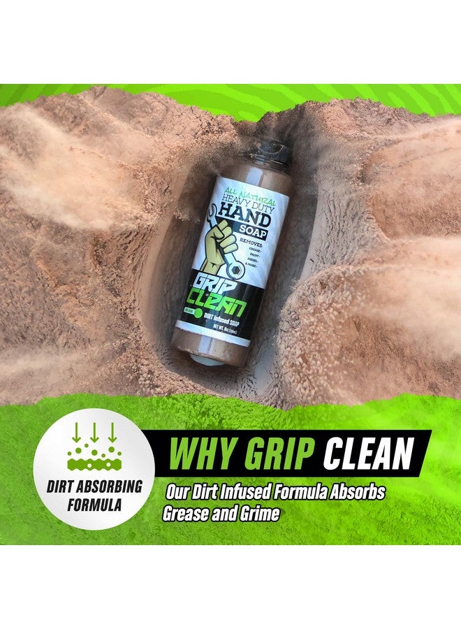 Grip Clean Degreaser Hand Cleaner For Auto Mechanics Dirtinfused Liquid Hand Soap Absorbs Grease, Oil, & Odors. Natural Heavy Duty Pumice Soap With Moisturizing Ingredients. Lime Scented - Image 2