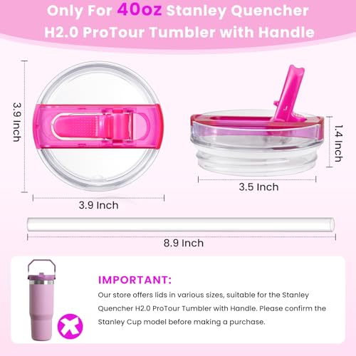 ANTAND 2 Pack Detachable Flip Straw Lid Replacement for 40 oz Stanley Quencher H2.0 & ProTour, Leakproof Spill Proof Lids Straw Cover for Stanley Cup Accessories 40oz, Easy to Clean (Cream, Cream) - Image 4