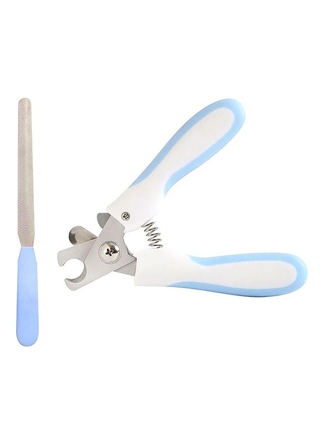 2-Piece Nail Clipper And Filer Set White/Blue/Silver - Image 1