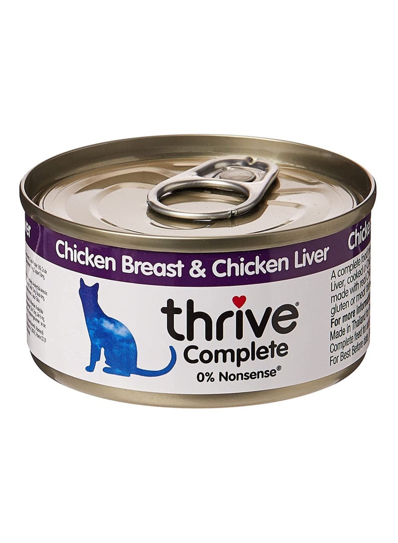 THRIVE Chicken and Chicken Liver Cat Wet Food 12x75g