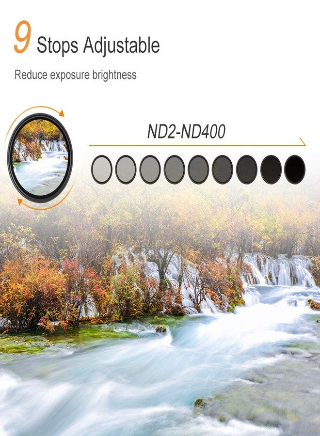 K&F Concept 40.5mm ND2-ND400(1-9 Stop) Filter, Variable ND Filter(Neutral Density), Ultra-Slim/Nano Coating, for Camera Lens - Image 4