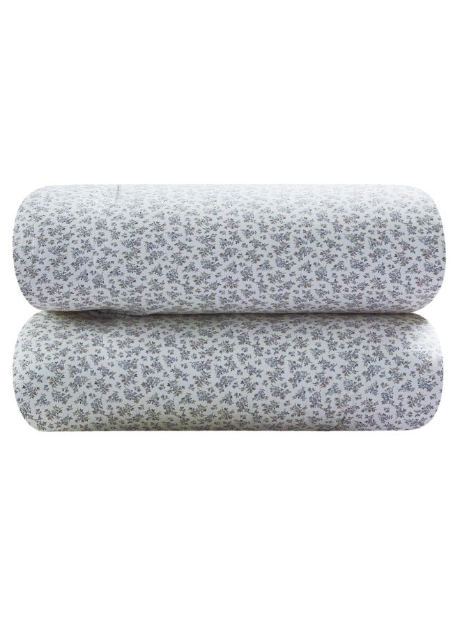 LEVORE 7-piece bedspread set, 100% soft cotton, floral pattern, double-sided, summer style, with filling and fastener, suitable for a 200x200 bed. - Image 3