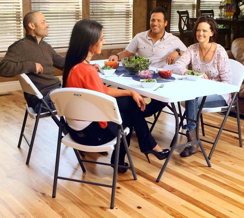 Lifetime 6 ft/1.83 m Essential Fold-in-Half Table, White Granite - Image 5