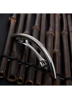 Fodattm 2Pcs Women Metal Alloy French Hair Barrette Hair Clip Simple Durable Hair Pin Hair Accessories Spring Clips (Silver)  - Image 3