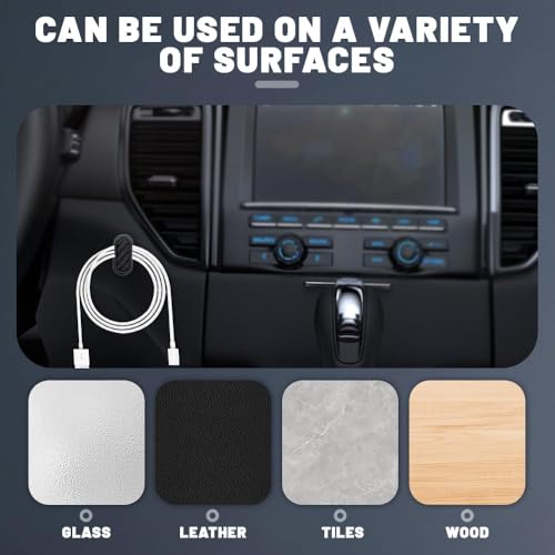 RGOAANC 4PCS Car Mini Hooks, Car Dashboard Hook, Multifunctional Auto Backseat Hangers, Vehicle Interior Accessories Car Sticker Hooks for Key, Mask, Earphone, Charging Cable, Black - Image 5