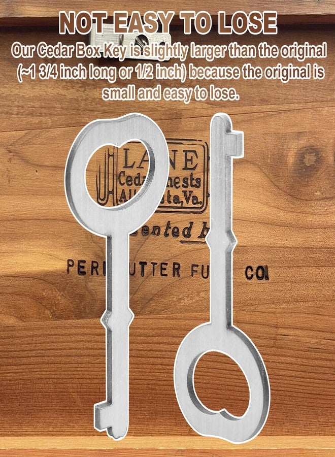 VIDABTE Cedar Box Key for Lane Mini Lock Souvenir & Jewelry Box - Mini Jewelry Box Spare Key [Silver - 2 Pack] - Image 3