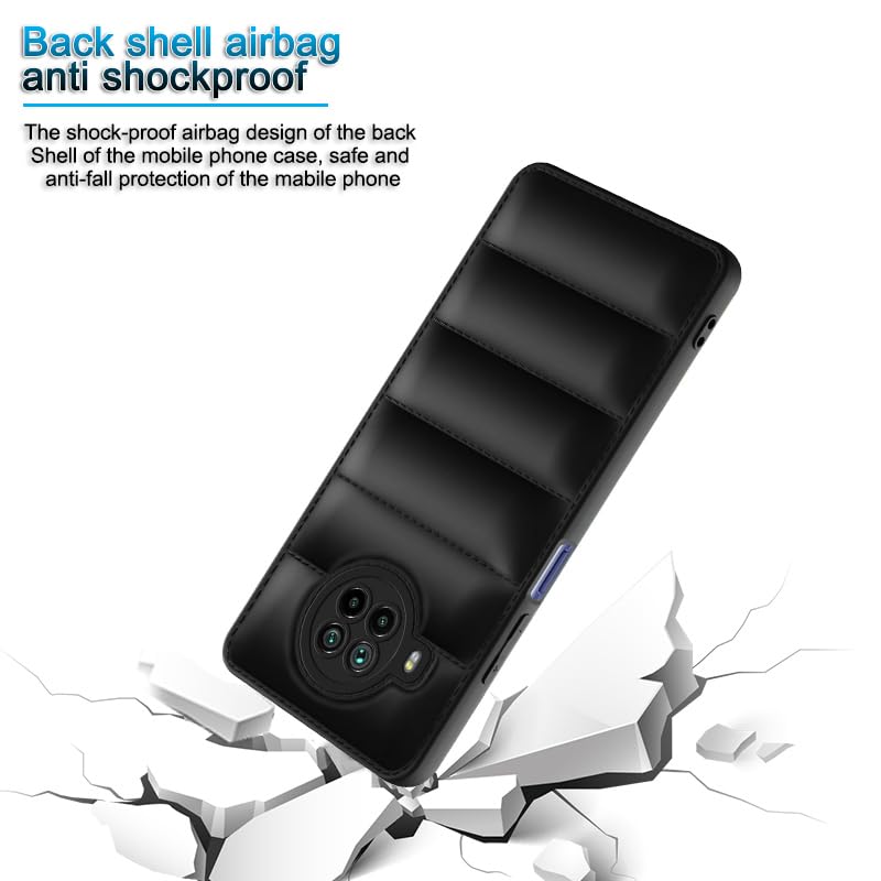Plus Puffer Case Camera Protection Soft Back Cover for Mi 10i 5G - Black - Image 4