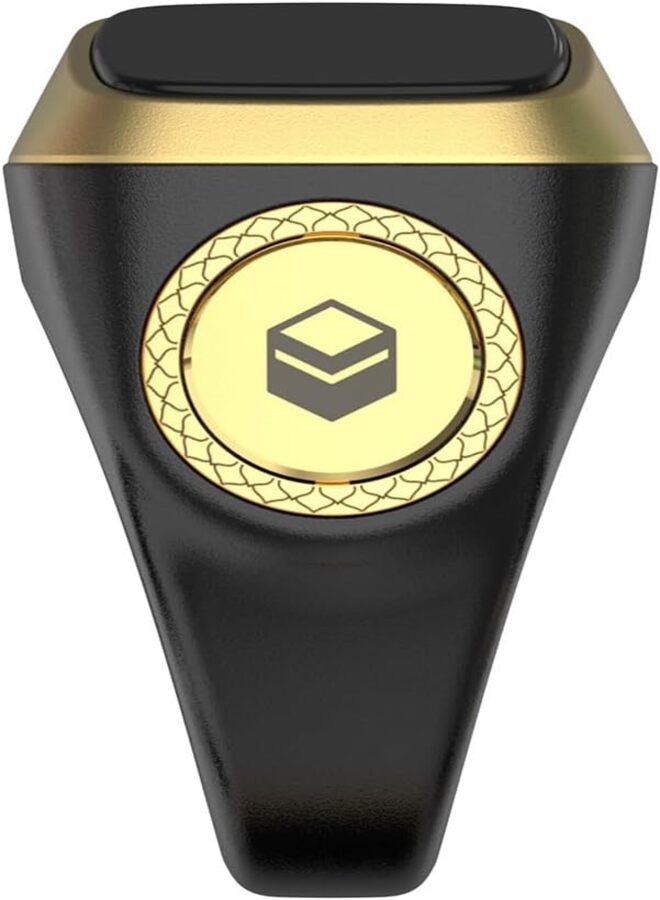 SUKILO Smart Tasbih Zikr Ring with OLED Display Prayer Counter Waterproof Wearable Technology Bluetooth Connectivity Prayer Timing Reminder Rechargeable Battery 3 Days Use Black 18MM Plastic - Image 2