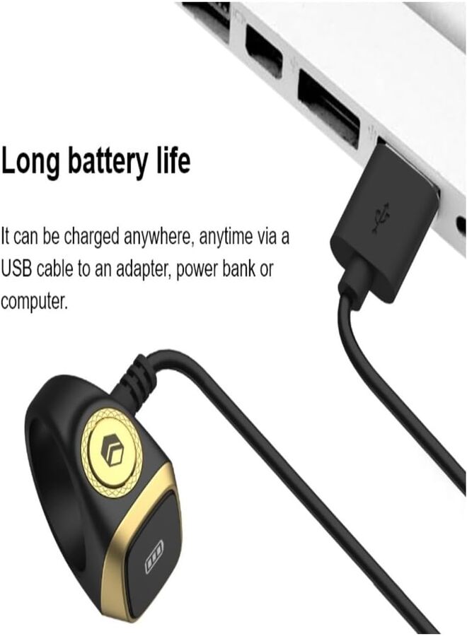 SUKILO Smart Tasbih Zikr Ring with OLED Display Prayer Counter Waterproof Wearable Technology Bluetooth Connectivity Prayer Timing Reminder Rechargeable Battery 3 Days Use Black 18MM Plastic - Image 5