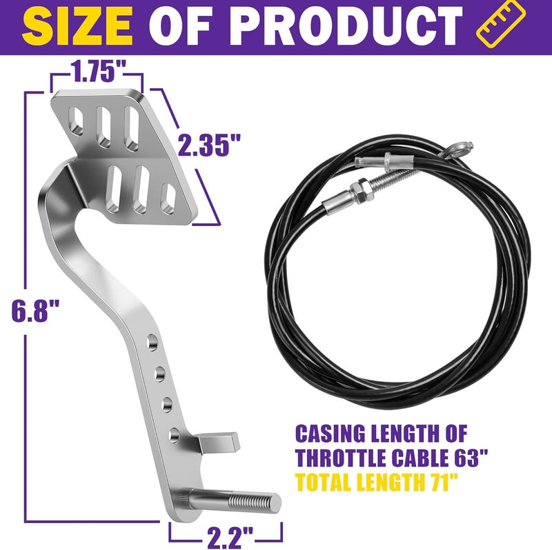 HOWBOW Go Kart Brake and Throttle Pedal Set with Cable - Image 2