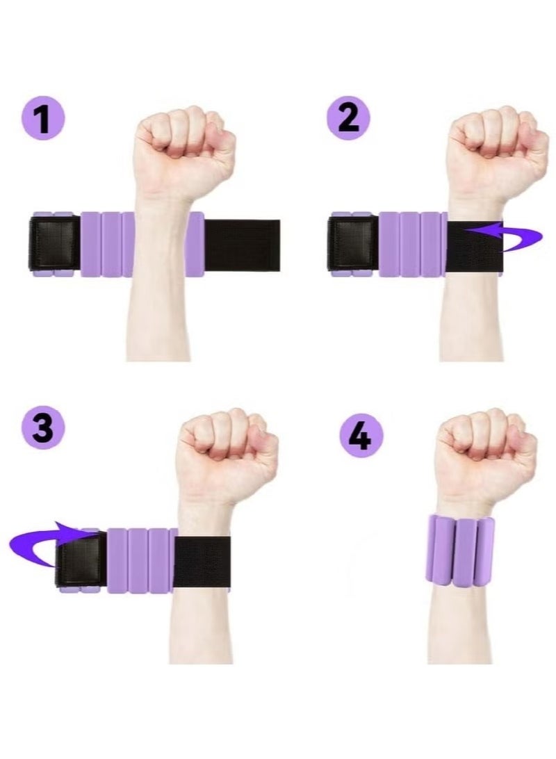 Ailily 2 Wrist Weights,Adjustable Wrist and Ankle Weights 0.5lbs Each,Durable Wrist Weights for Women and Men,Portable Weighted Cuffs for Home and Office,Walking,Yoga,Dance,Barre,Gym (purple) - Image 5