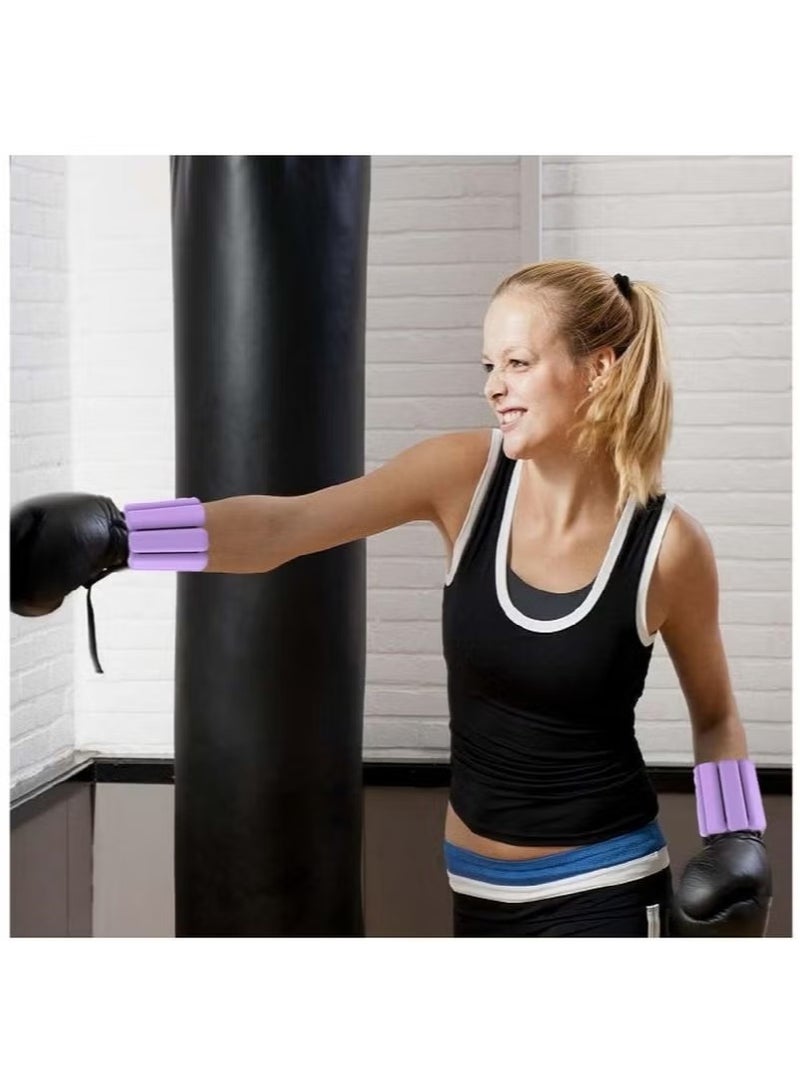Ailily 2 Wrist Weights,Adjustable Wrist and Ankle Weights 0.5lbs Each,Durable Wrist Weights for Women and Men,Portable Weighted Cuffs for Home and Office,Walking,Yoga,Dance,Barre,Gym (purple) - Image 2