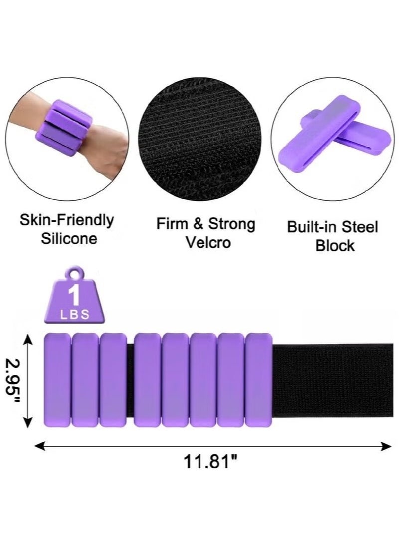 Ailily 2 Wrist Weights,Adjustable Wrist and Ankle Weights 0.5lbs Each,Durable Wrist Weights for Women and Men,Portable Weighted Cuffs for Home and Office,Walking,Yoga,Dance,Barre,Gym (purple) - Image 3