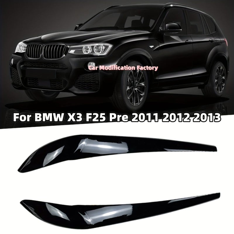 كربون لوك حاجب المصابيح الأمامية للسيارة (إيبرو) لـ BMW X3 F25 و X4 F26 2014-2017، قطعتان، إكسسوارات سيارات. - Image 1