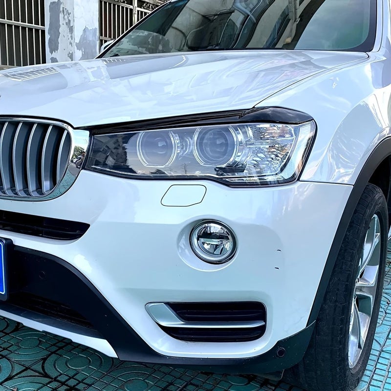 كربون لوك حاجب المصابيح الأمامية للسيارة (إيبرو) لـ BMW X3 F25 و X4 F26 2014-2017، قطعتان، إكسسوارات سيارات. - Image 3