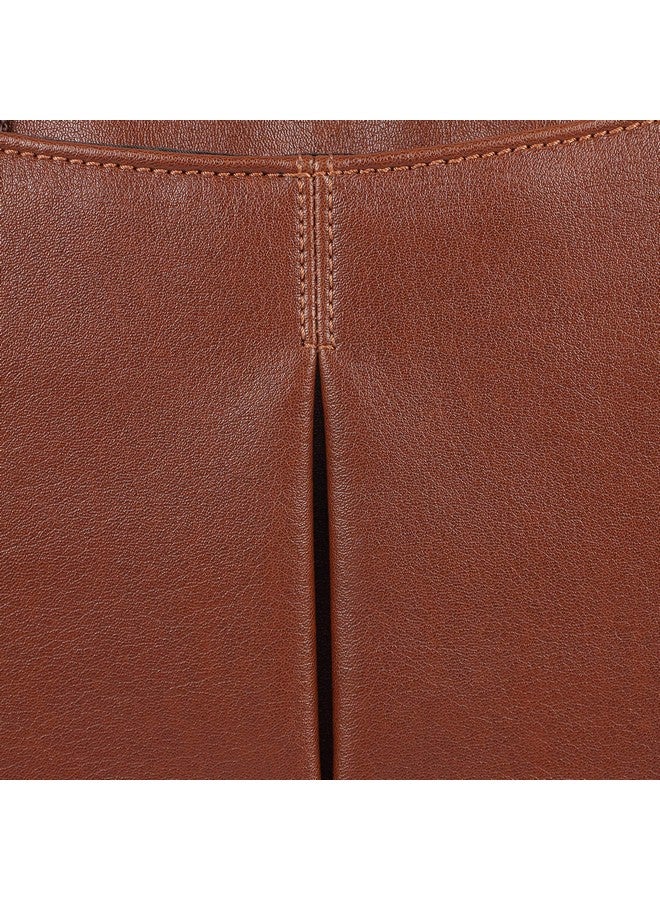 K London حقيبة ك لندن للرسائل - حقيبة لابتوب للرجال || النساء، حقيبة مكتب قابلة للتوسيع من جلد PU للجنسين | تدعم اللابتوب حتى 15.6 بوصة (1810_بني_فاتح) - Image 5