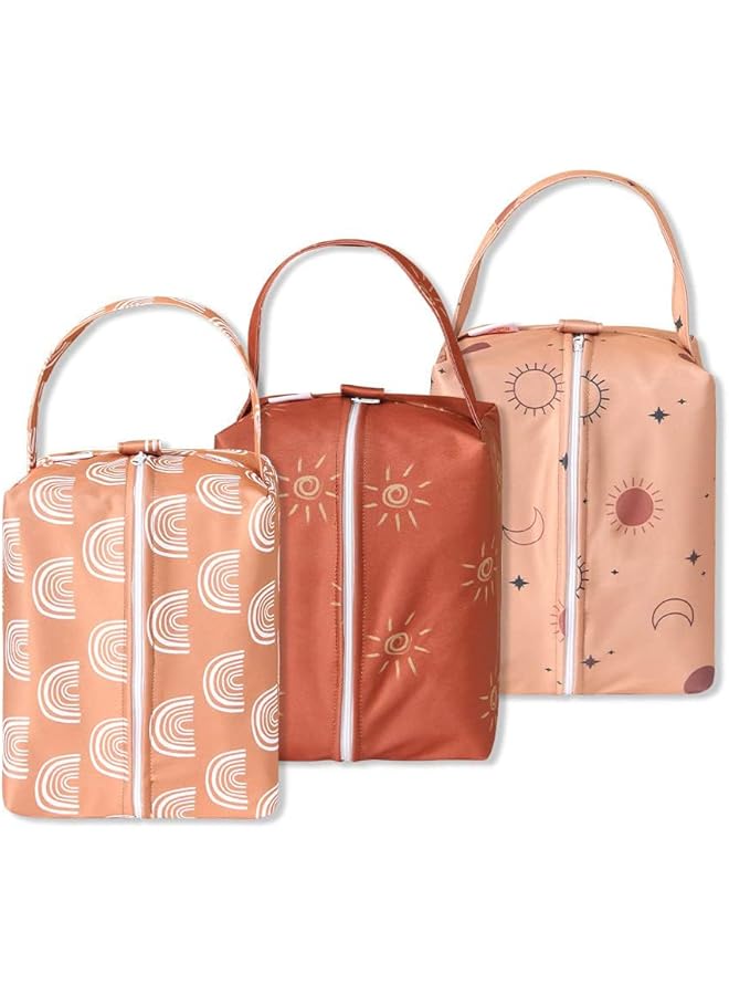 erorex Baby Diaper Wet Dry Bag 3Pcs Diaper Wet Dry Bags Waterproof Reusable Organizer Nappy Pouch For  - Image 1