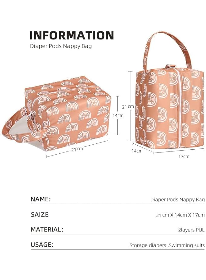erorex Baby Diaper Wet Dry Bag 3Pcs Diaper Wet Dry Bags Waterproof Reusable Organizer Nappy Pouch For  - Image 5
