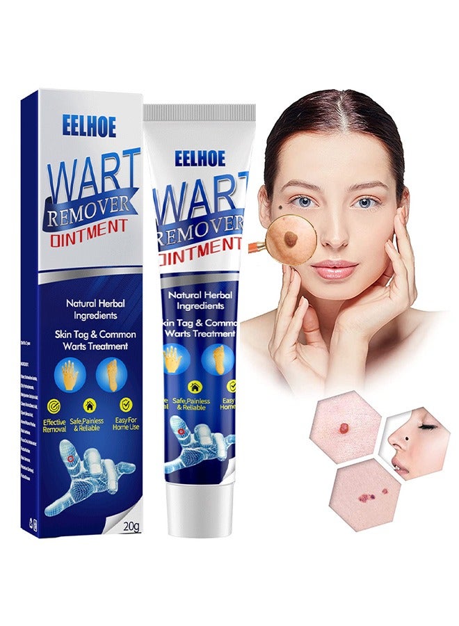 EELHOE Wart Removal Ointment Natural Herbal Ingredents- Wart Remover Treatment Skin Repair Cream Against Moles Warts Use On Any Parts Of Body 20g - Image 1