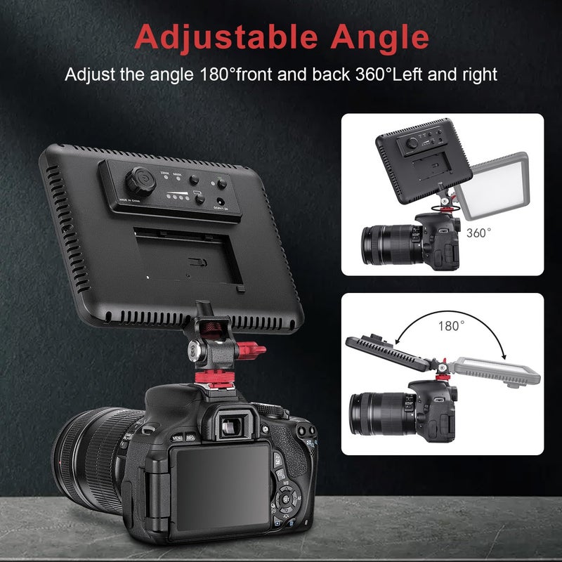 FOMITO Metal Camera Monitor Mount with 1/4" Serew and Cold Shoe, Rotary Adapter 360Â° Swivel Universal for Flash Speedlite, Field Monitor, LED Video Light, Microphone,etc - Red Color - Image 4