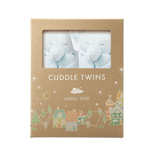 Angel Dear - Blue Elephant, Cuddle Twins Blankie Set - Image 5
