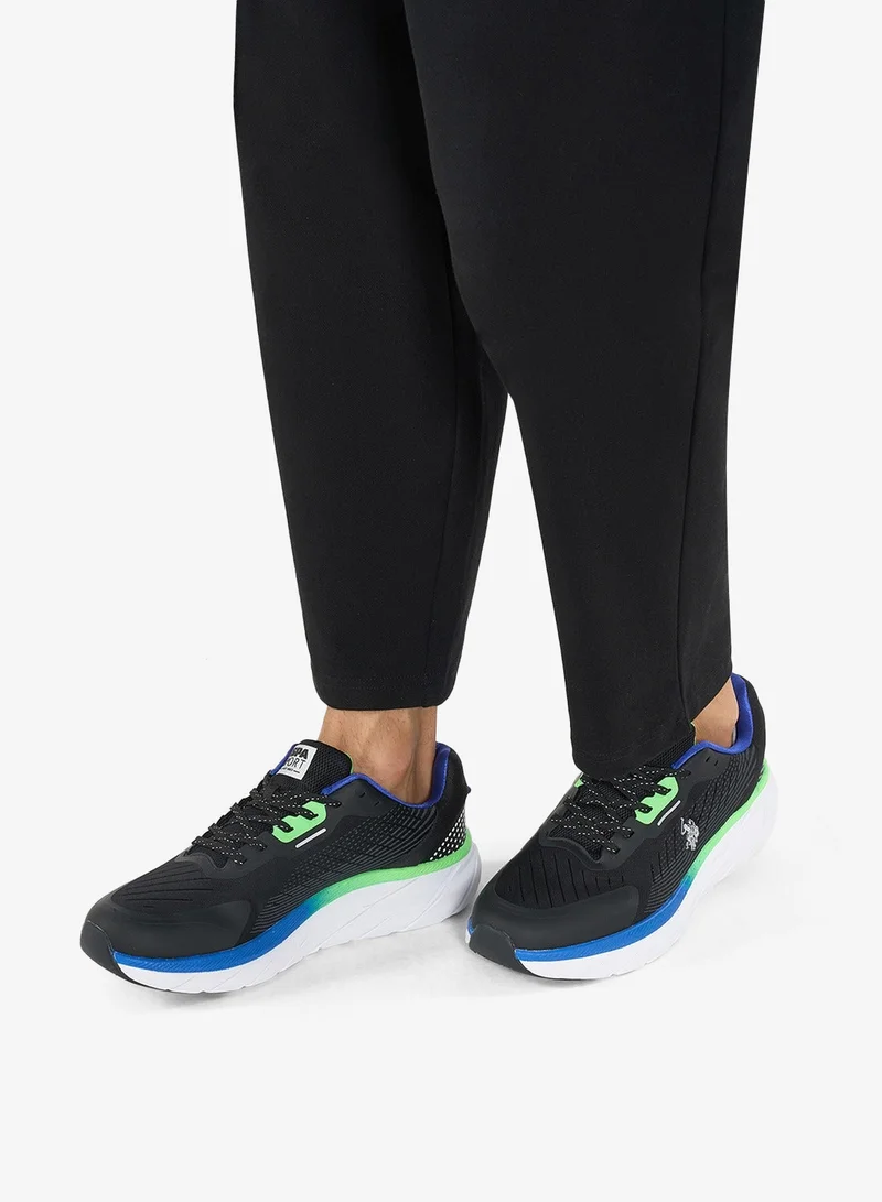 U.S. Polo Assn. Black Men's Black Low-Top Sneakers - Lightweight Shoes Lace-Up Design, Comfortable for Everyday Outfits for Men | Best Price UAE