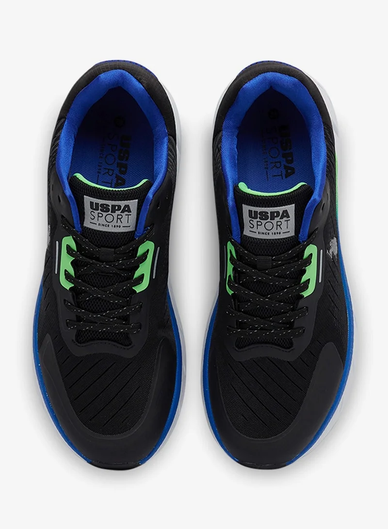 U.S. Polo Assn. Black Men's Black Low-Top Sneakers - Lightweight Shoes Lace-Up Design, Comfortable for Everyday Outfits for Men | Best Price UAE