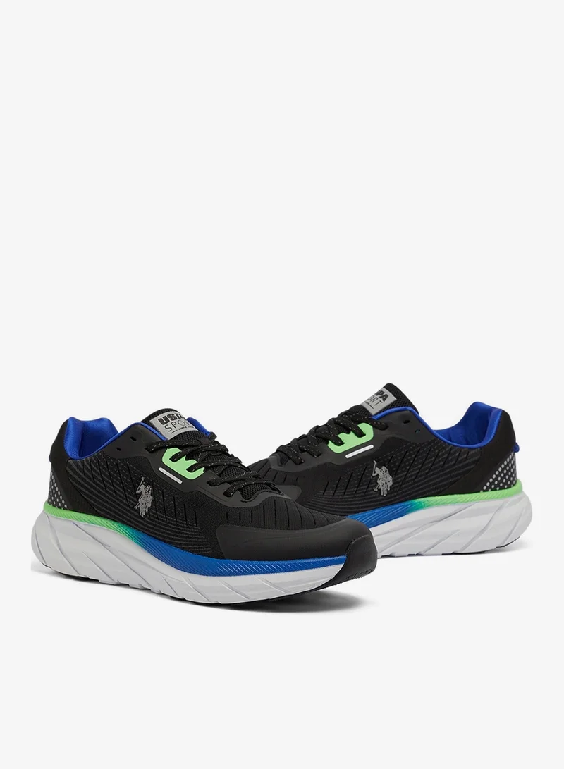 U.S. Polo Assn. Black Men's Black Low-Top Sneakers - Lightweight Shoes Lace-Up Design, Comfortable for Everyday Outfits for Men | Best Price UAE