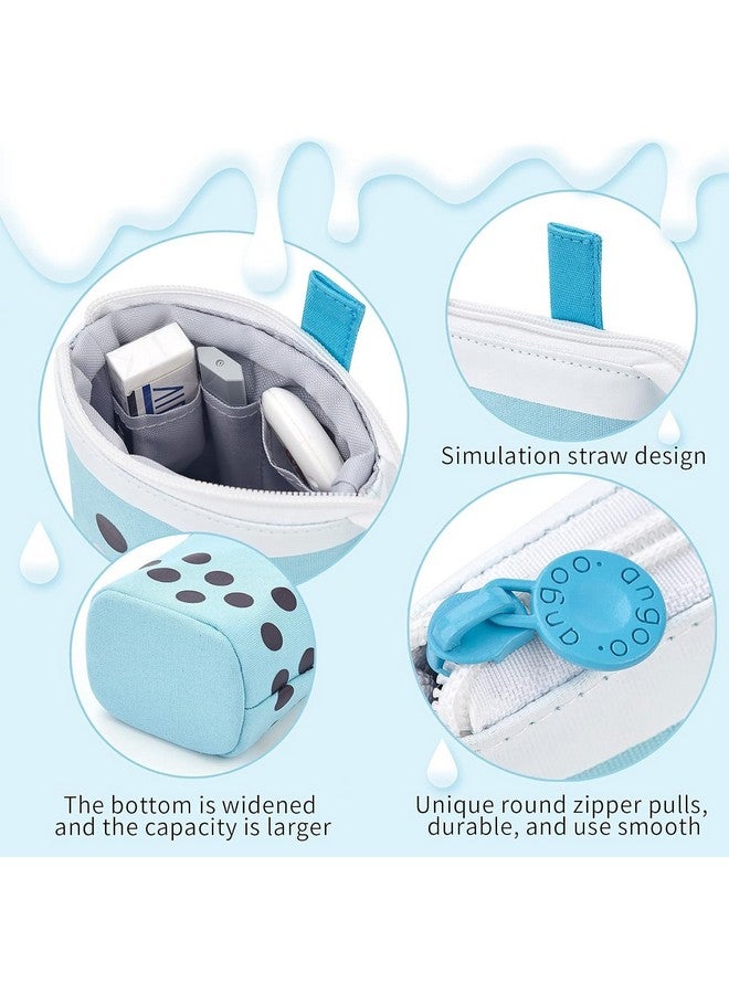 FunBlast Standing Pencil Case, Cute Pencil Pouch for Girls & Boys - Korean Boba Pop Up Stationery, Cosmetic Organizer Box, Pouches for Stationary Boys Kids Women School Students (Blue) - Image 2