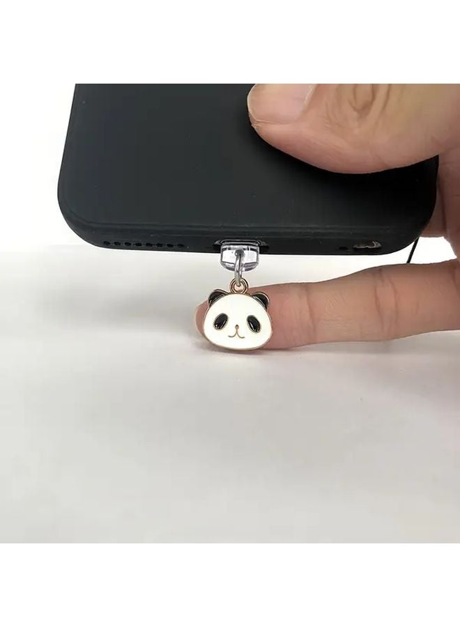 Cute Panda Head Phone Dust Plug For IPhone 6 14 Charging Port Charm Pendant Gift - Image 4