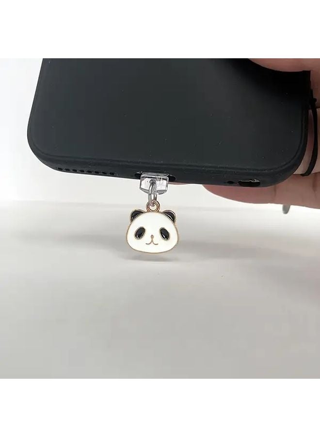 Cute Panda Head Phone Dust Plug For IPhone 6 14 Charging Port Charm Pendant Gift - Image 1
