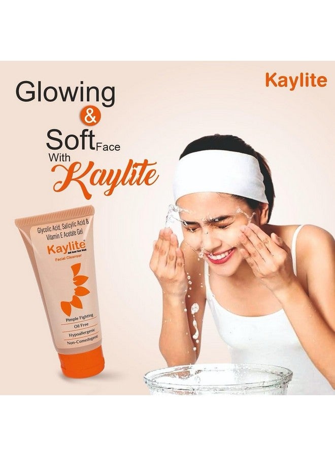 Kaylite Facial Cleanser | Anti Acne Face Wash | Salicylic acid and vitamin E-Acetate Gel, Oil Free for Women & Men (Pack of 5) 300 ML - Image 3