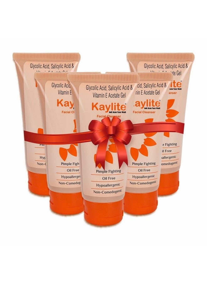 Kaylite Facial Cleanser | Anti Acne Face Wash | Salicylic acid and vitamin E-Acetate Gel, Oil Free for Women & Men (Pack of 5) 300 ML - Image 1